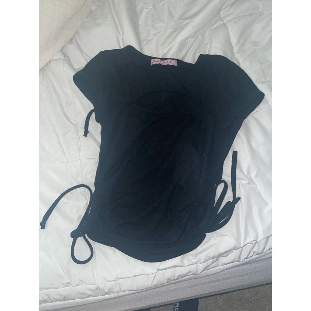 Side Tie Open Chest Tee S